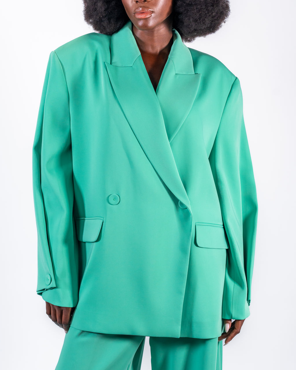 Emerald Green Oversized Suit — Blazer & Wide-Leg Trousers