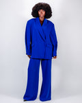 Electric Blue Oversize Suit — Double-Breasted Blazer & Wide-Leg Trousers BLUE