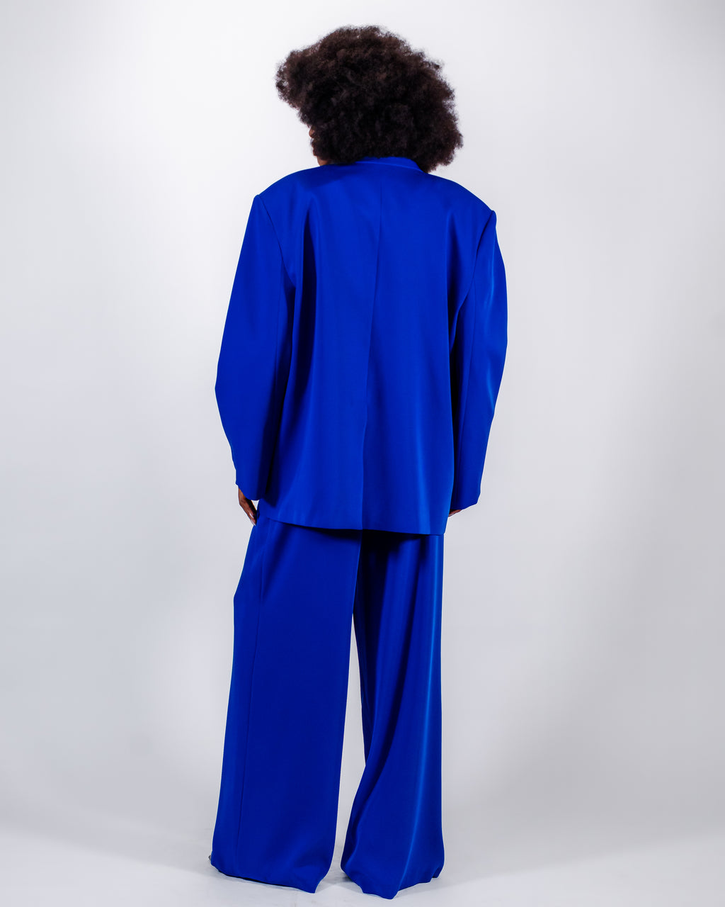 Electric Blue Oversize Suit — Double-Breasted Blazer & Wide-Leg Trousers BLUE