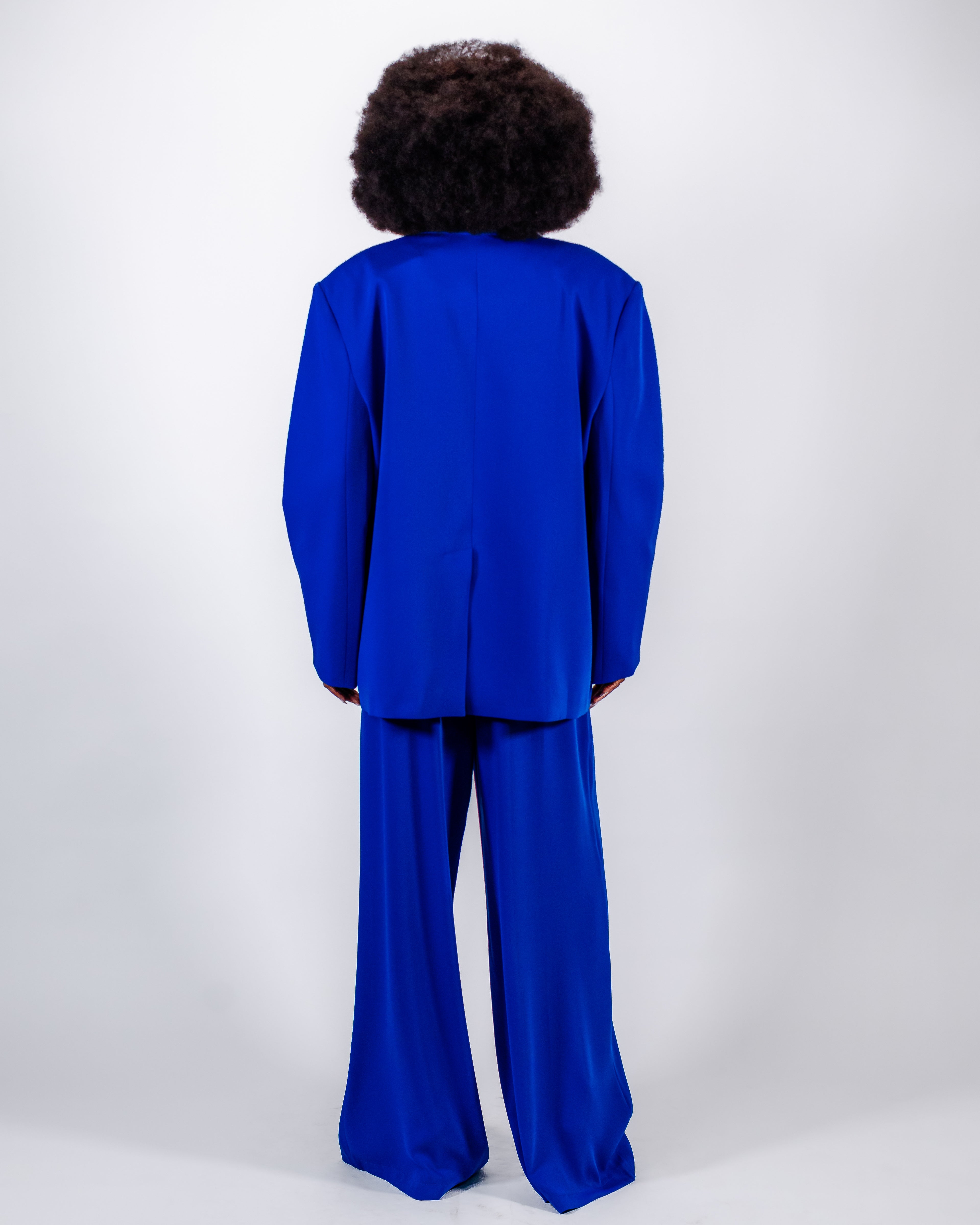 Electric Blue Oversize Suit — Double-Breasted Blazer & Wide-Leg Trousers BLUE