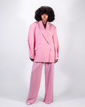 Traje oversize rosa — Blazer de doble botonadura y pantalón ancho CHEEYA