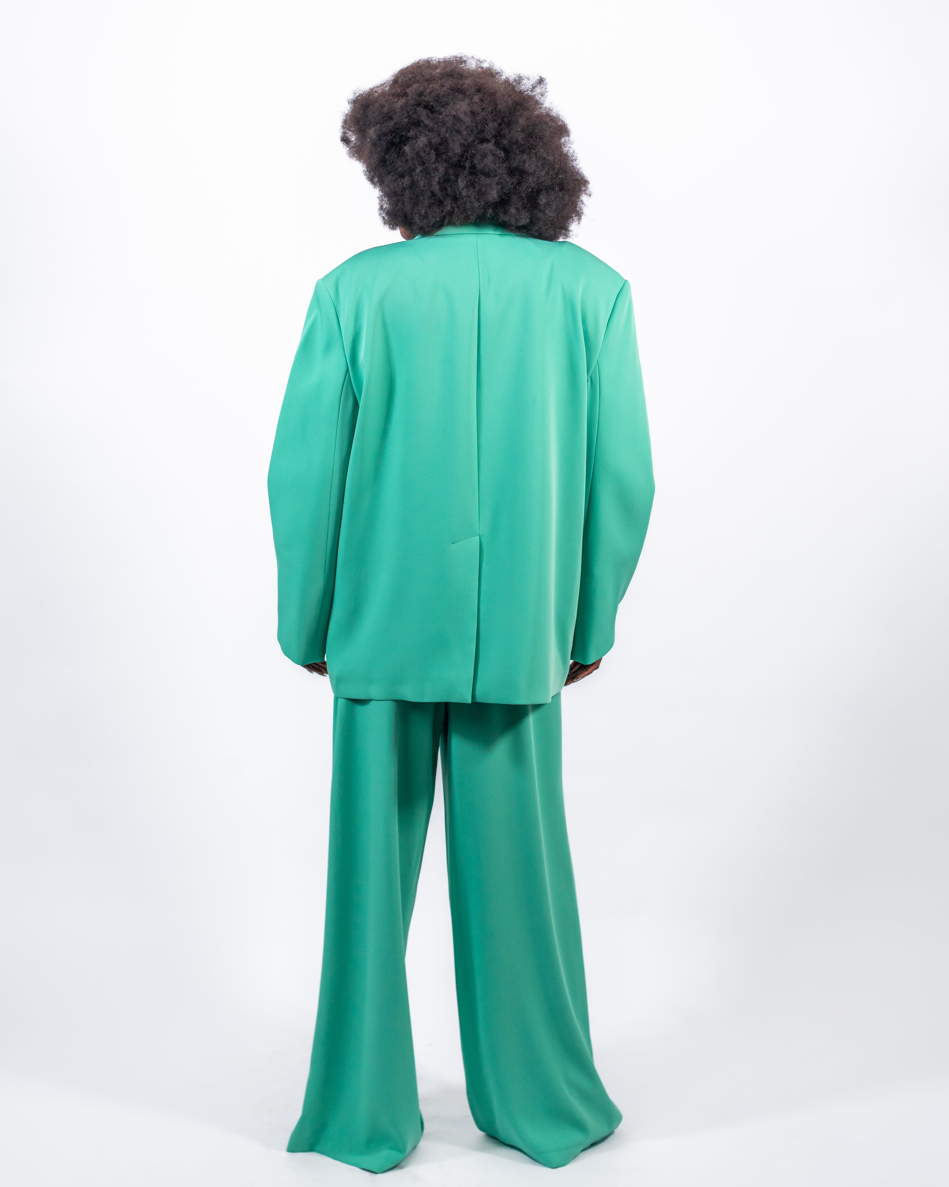 Traje Oversize Verde Esmeralda — Blazer y Pantalón Ancho