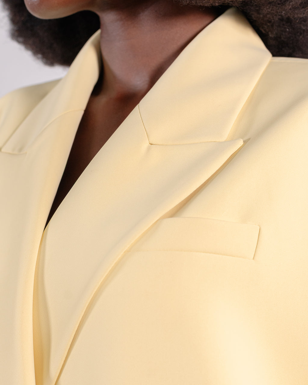 Lemon Yellow Oversized Suit — Decorative Double-Breasted Blazer & Wide-Leg Trousers CHEEYA