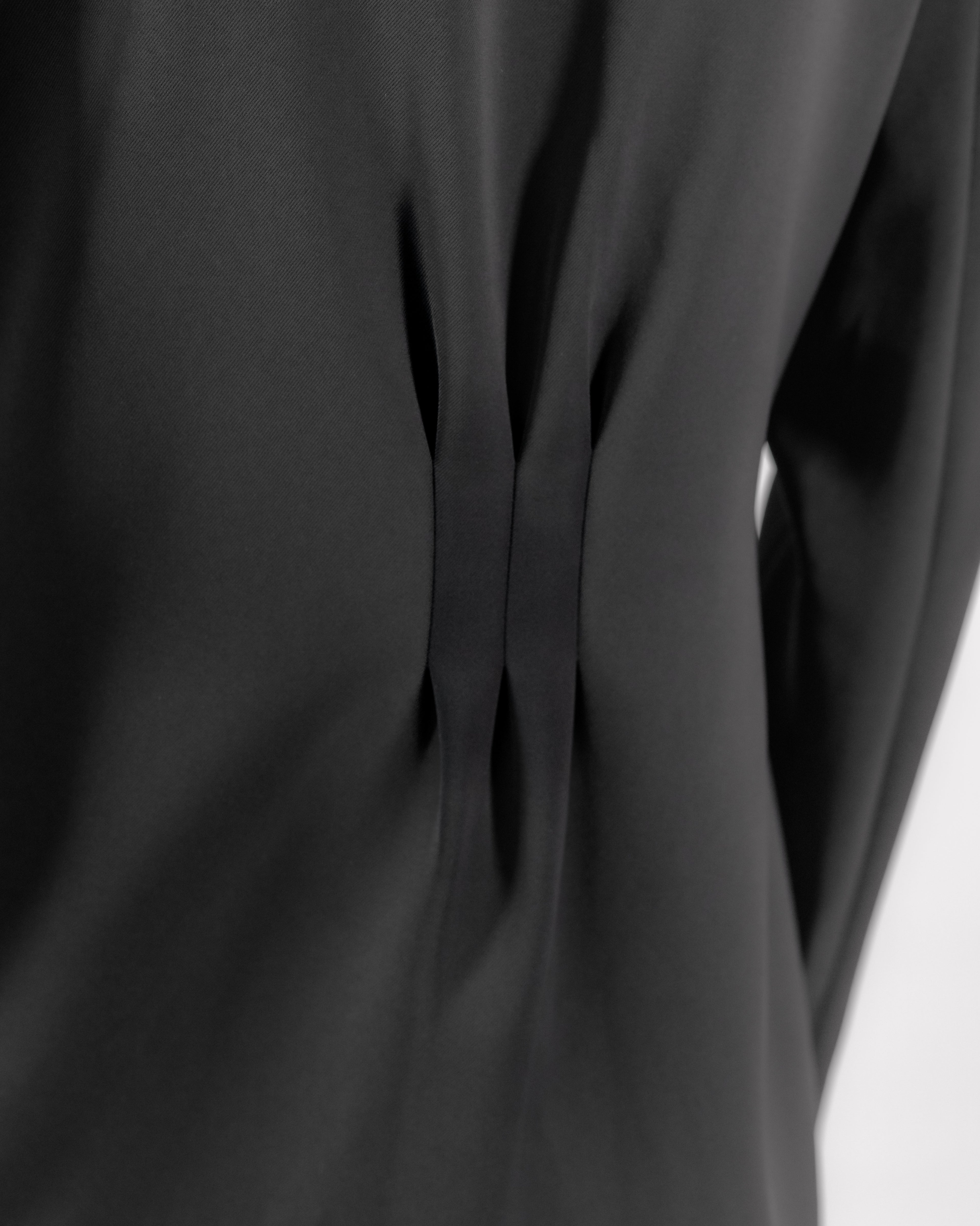 Black Suit — Cut-Out Sculptural Shoulder Blazer & Wide-Leg Trousers