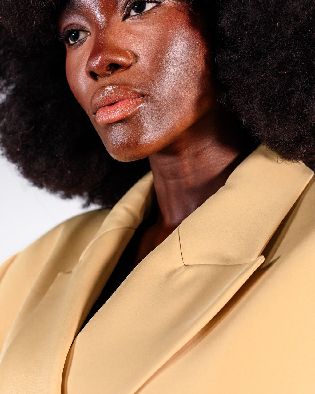 Camel Golden Oversized Suit — Double-Breasted Blazer & Wide-Leg Trousers CHEEYA