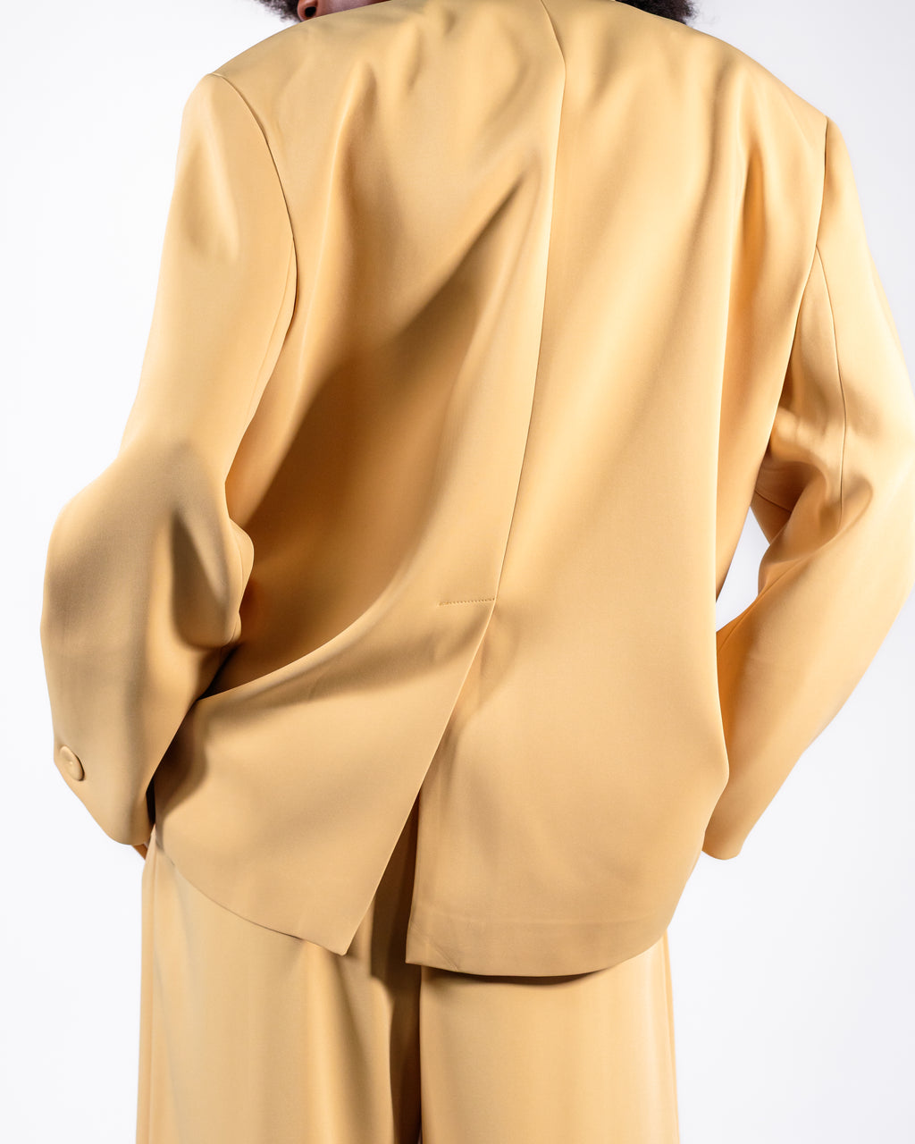Camel Golden Oversized Suit — Double-Breasted Blazer & Wide-Leg Trousers CHEEYA