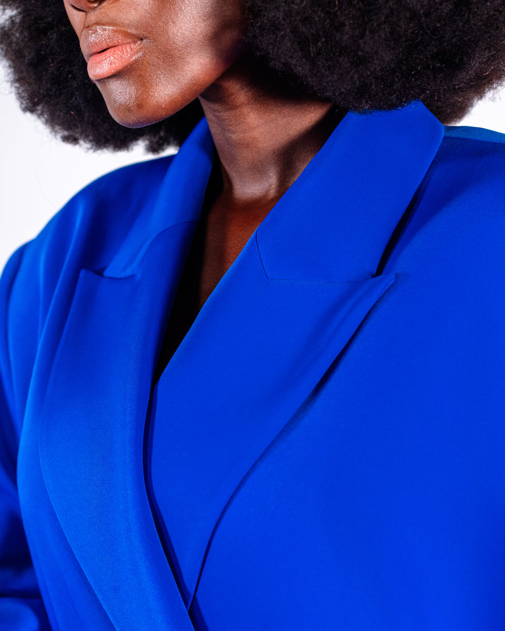 Electric Blue Oversize Suit — Double-Breasted Blazer & Wide-Leg Trousers BLUE